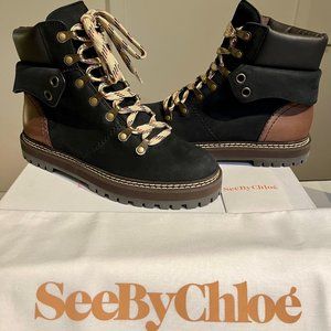 NWT See by Chloe Eileen Flat Booties - Size 37 (US 7) in Natural